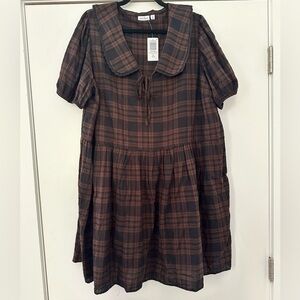 Torrid Lovesick Black and Brown Plaid Mini Dress